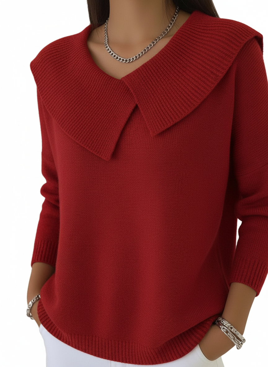 Lucia - Jersey de cuello ancho cruzado