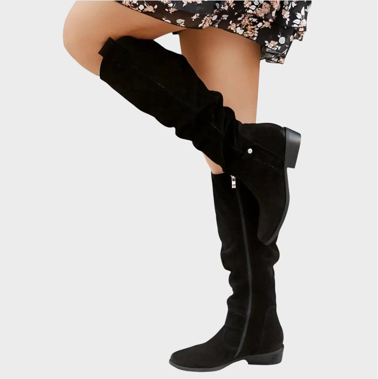 Luna - Botas Altas de Tacón Bajo